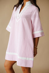 Cali Girl Mini Stripe Dress - Pink