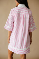 Cali Girl Mini Stripe Dress - Pink