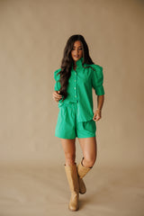 Adrienne | Jodie Short Set - Kelly Green Stripe