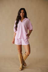 Adrienne | Sloan Short Set - Pink Hot Stripe