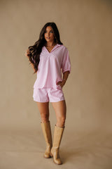 Adrienne | Sloan Short Set - Pink Hot Stripe
