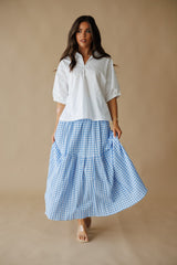 Adrienne | Sloan Stand Collar Top - White