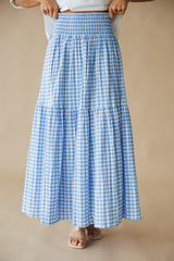 Adrienne | Aerin Maxi Skirt - Sky Seer Gingham