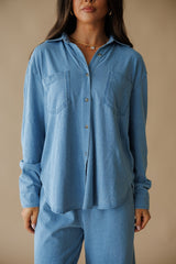 Z Supply | Reese Jersey Denim Button Up - Santorini Indigo