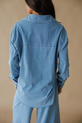 Z Supply | Reese Jersey Denim Button Up - Santorini Indigo