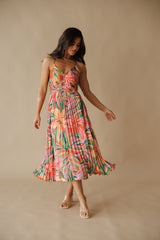 Sunset Ridge Pleated Midi Dress - Multi