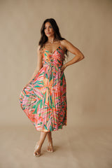 Sunset Ridge Pleated Midi Dress - Multi