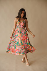 Sunset Ridge Pleated Midi Dress - Multi