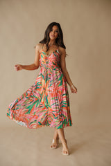Sunset Ridge Pleated Midi Dress - Multi