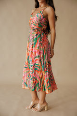 Sunset Ridge Pleated Midi Dress - Multi