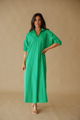 Adrienne | Blakely Midi Dress - Kelly Green Stipe