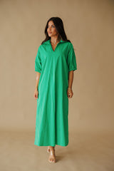 Adrienne | Blakely Midi Dress - Kelly Green Stipe