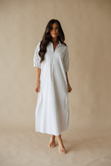 Adrienne | Blakely Midi Dress - Sand Stripe Seersucker