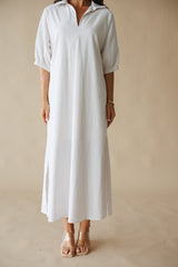 Adrienne | Blakely Midi Dress - Sand Stripe Seersucker