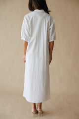 Adrienne | Blakely Midi Dress - Sand Stripe Seersucker