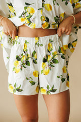 Adrienne | Faye Woven Shorts - Lemon Grove