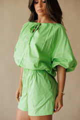 Adrienne | Tatum Bubble Hem Blouse - Green Apple