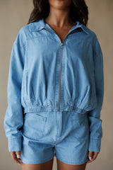 Soft Breeze Chambray Jacket - Lt Chambray