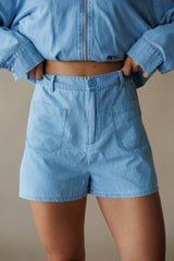 Soft Breeze Chambray Shorts - Lt Chambray