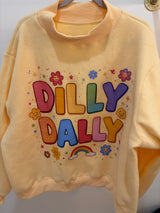 Colorful Dilly Dally- Butter Yellow Mock Neck Reversible