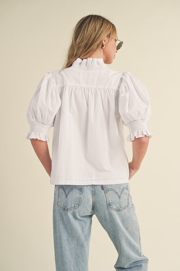Spring Fling Ruffle Top - Pure White