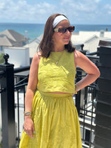 Anna Embroidered Lime Set
