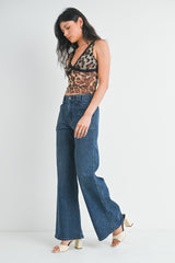 JBD | Patch Pocket Wide Leg Flare - Dark Denim