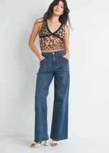 JBD | Patch Pocket Wide Leg Flare - Dark Denim