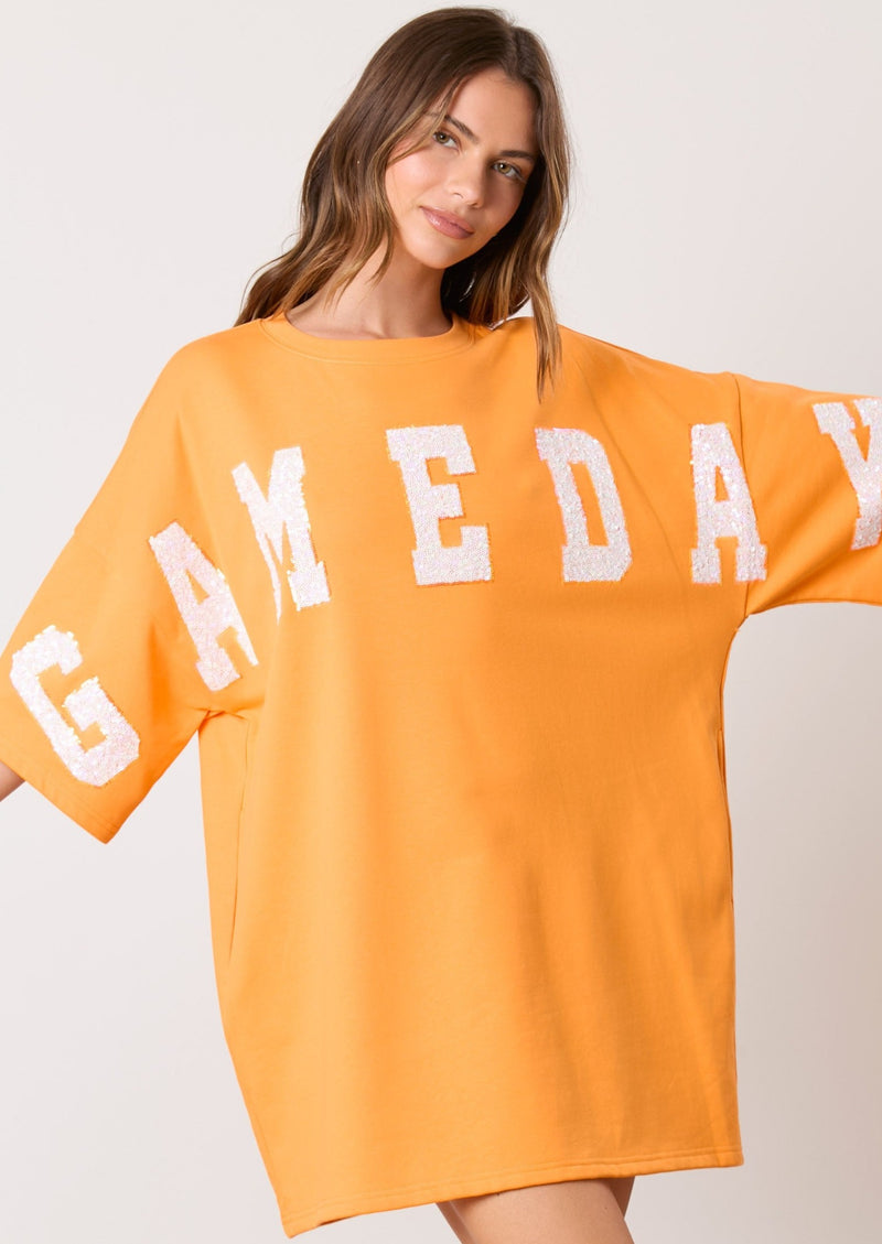 Gameday Short Sleeve Dress - Orange