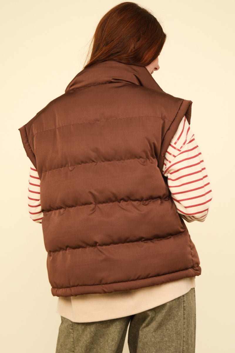 Pippa Puffer Vest Chocolate