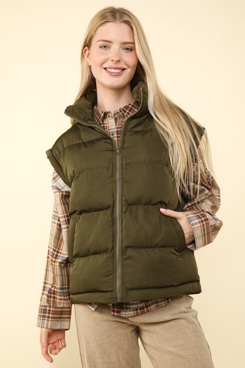 Pippa Puffer Vest Olive