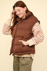 Pippa Puffer Vest Chocolate