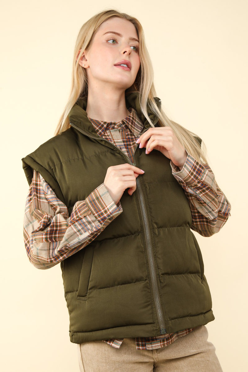 Pippa Puffer Vest Olive