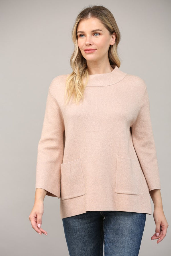 Maude Glitter Yarn Sweater - Rose Gold