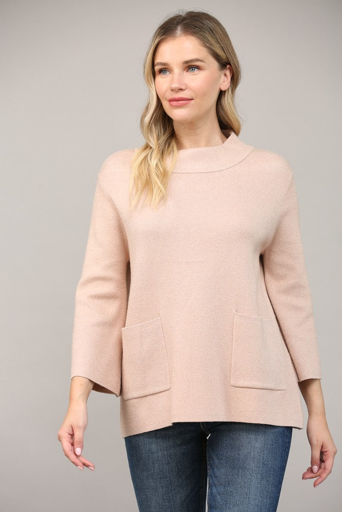Maude Glitter Yarn Sweater - Rose Gold