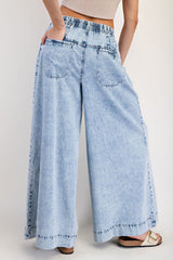 Mary Jane Wide Leg Pants - Denim