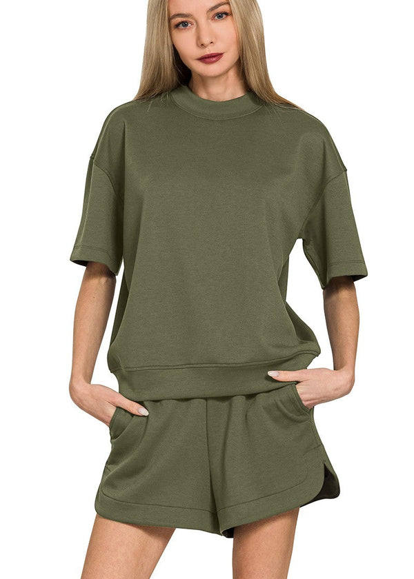 Scuba Luxe Lounge Set - Dark Olive