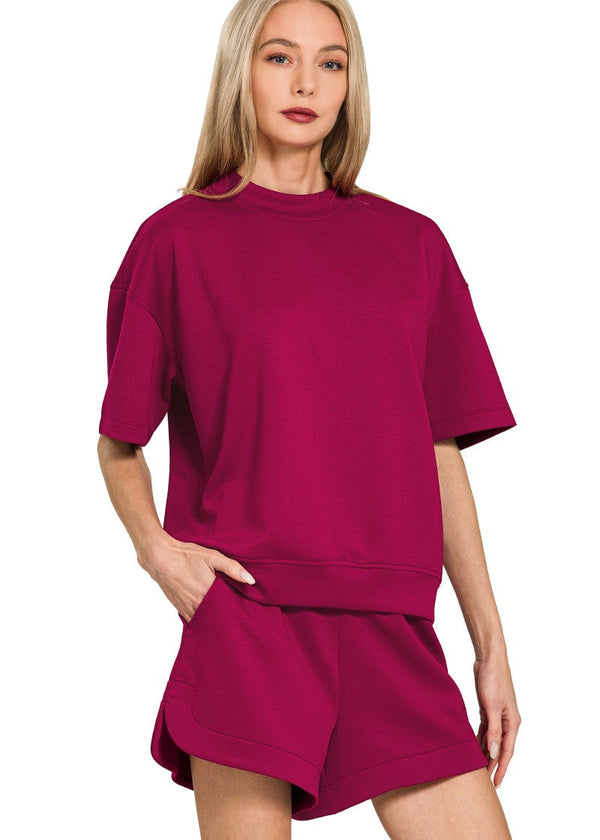 Scuba Luxe Lounge Set - Cabernet