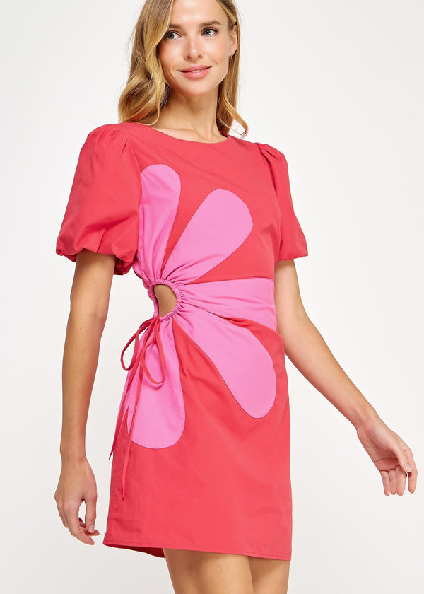 Gena Mini Dress - Pink/Red