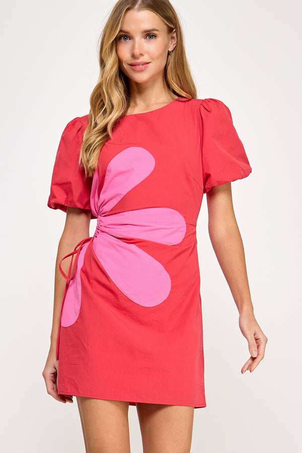 Gena Mini Dress - Pink/Red