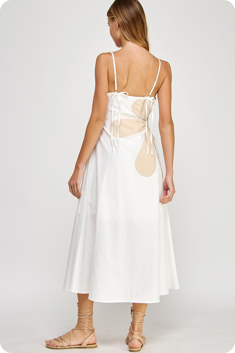 Jillian Long Dress - Off White/Almond