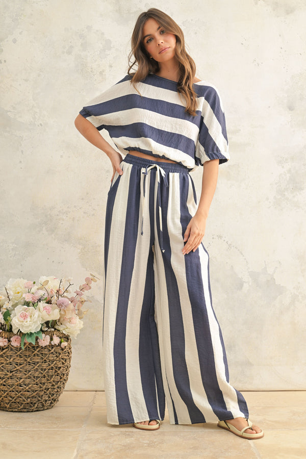 Cabo Stripe Set - Navy