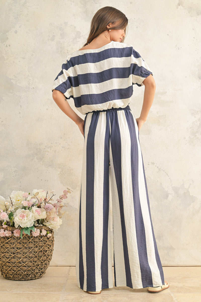 Cabo Stripe Set - Navy