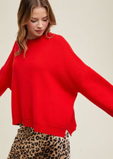 Kobe Drop Shoulder Sweater - Poppy