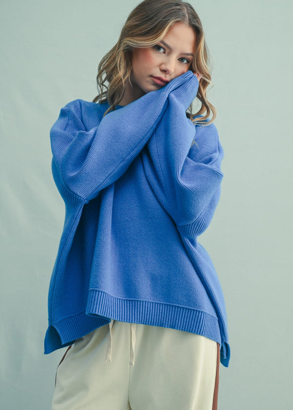 Kobe Drop Shoulder Sweater - Pacific