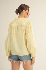 Riley Ruffle Collar Top - Butter