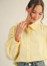 Riley Ruffle Collar Top - Butter