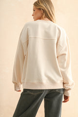 Paris Patch Front Sweatshirt - Cream