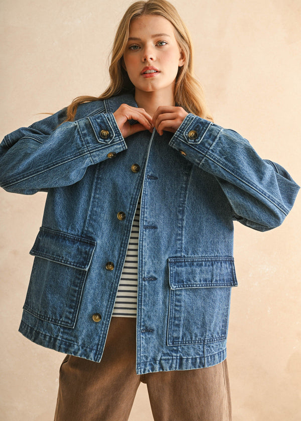 Denim Casual Jacket - Indigo