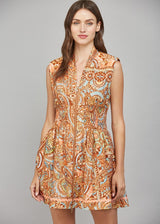Remy Aztec Zip Front Dress - Rust Multi